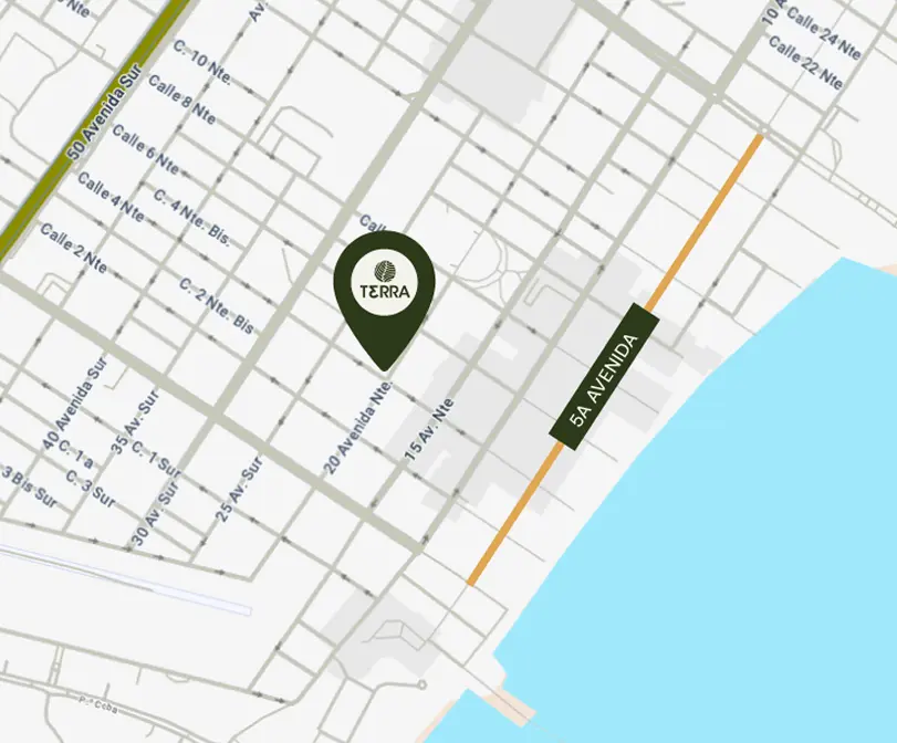 Mapa de ubicación Terra Playa en la 5ta Avenida